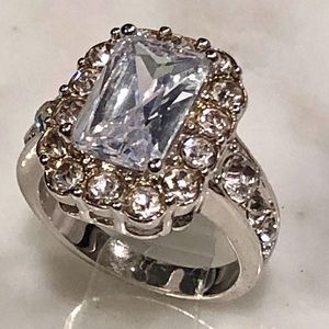 NVC Emerald Cut Halo Style Ring